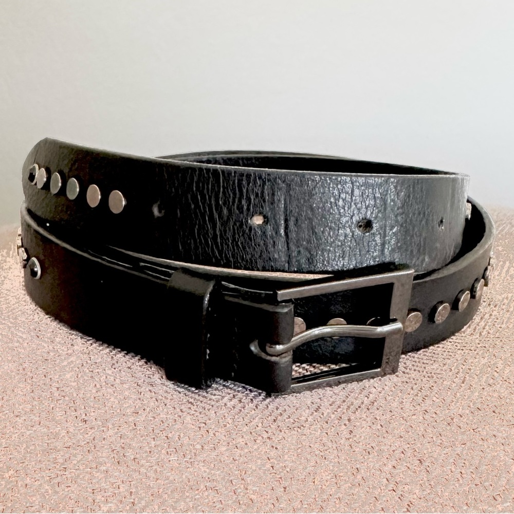 ZADIG & VOLTAIRE Leather Studded Accents Belt- Aniline